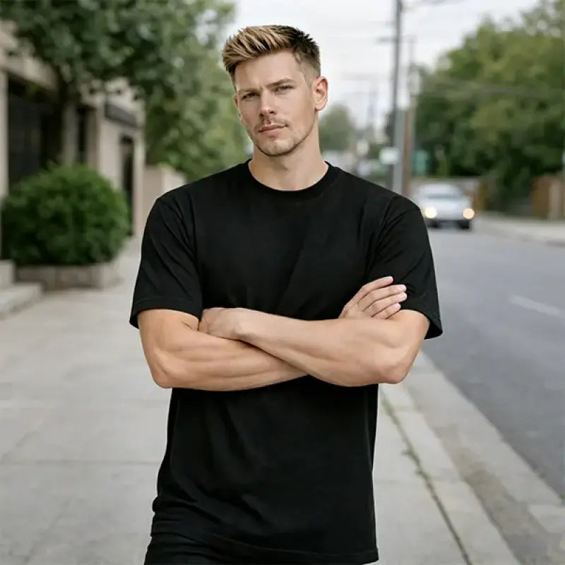 (6-pack/12-pack)Men's Crew Neck Cotton Short Sleeve Tees