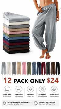 12 PACK-Light Gray + White + Gray + Beige + Pink + Olive + Blue + Navy + Burgundy + Charcoal + Brown + Black