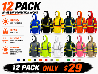 5-Pack High-Visibility Hooded Safety Shirts