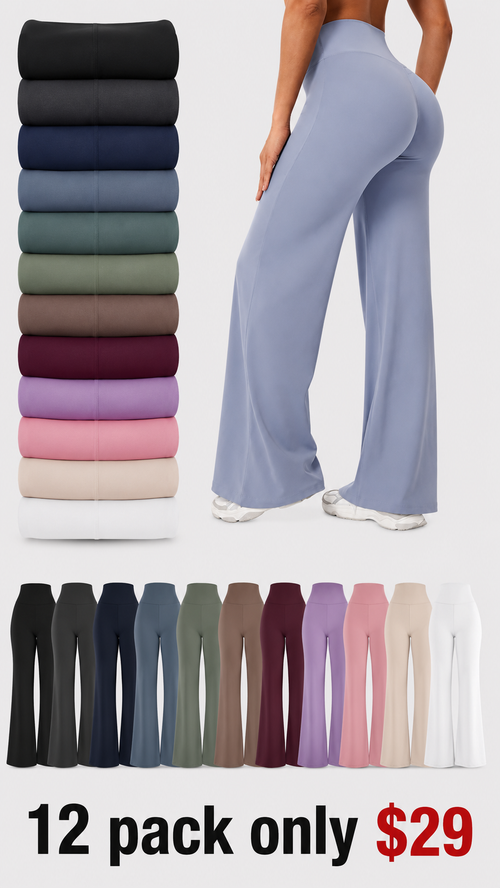Women's Workout Flare Leggings-75% Nylon 25% Spandex