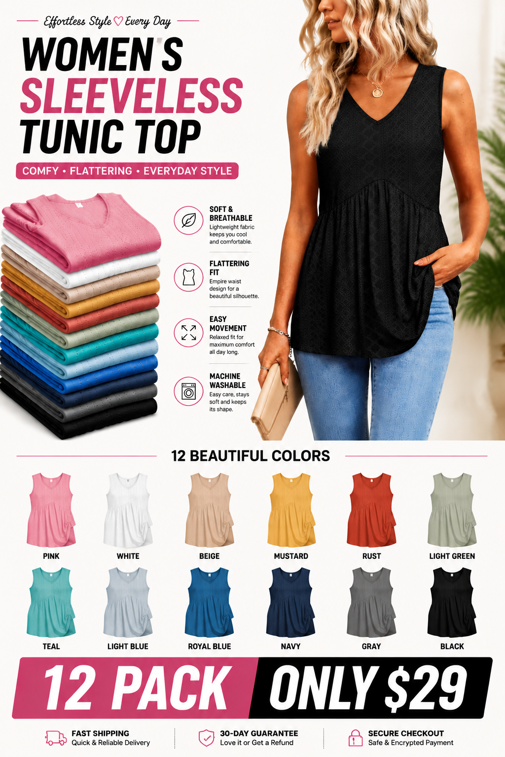 Womens Tank Tops 2026 Flowy Peplum Tops