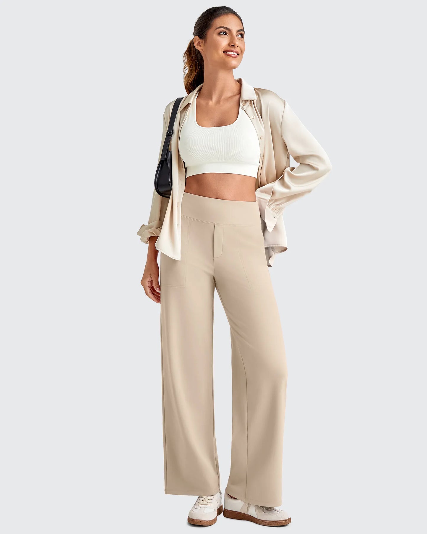 Pantalones de vestir capri elásticos de tiro alto EverGoing Tall