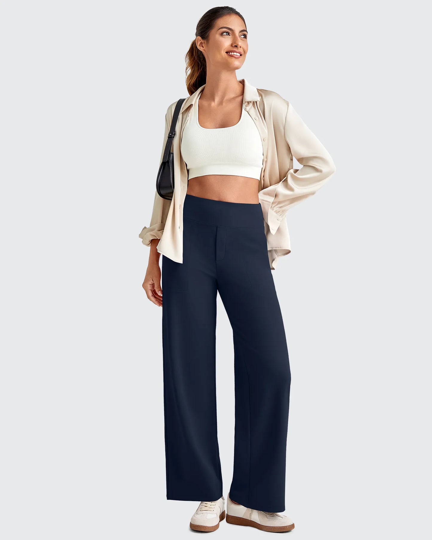 Pantalones Sastre Cortos Elásticos de Talle Alto EverGoing para Mujer (Talla Pequeña)