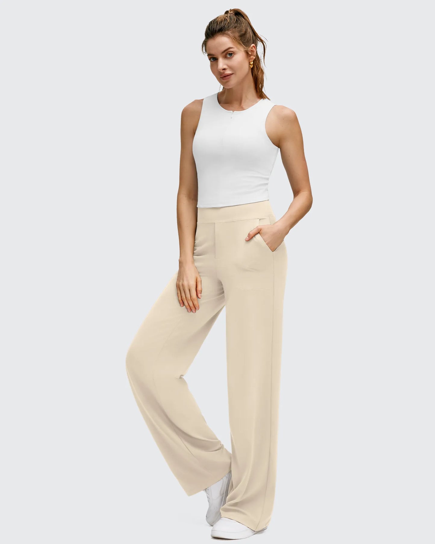 Pantalones de yoga de pierna ancha de alta elasticidad BareFeel