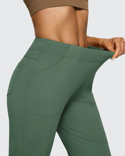 Pantalones de trabajo acampanados de tiro alto con forro polar