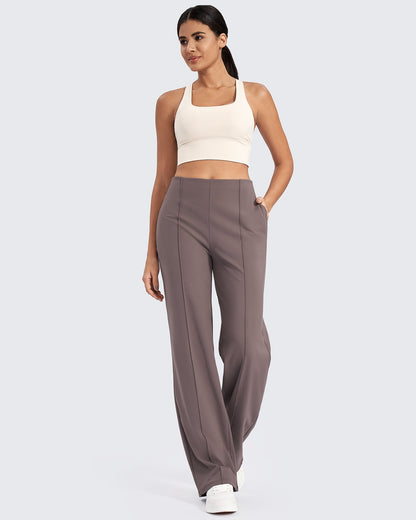 Pantalones de pernera ancha con pliegues delanteros EverGoing Business