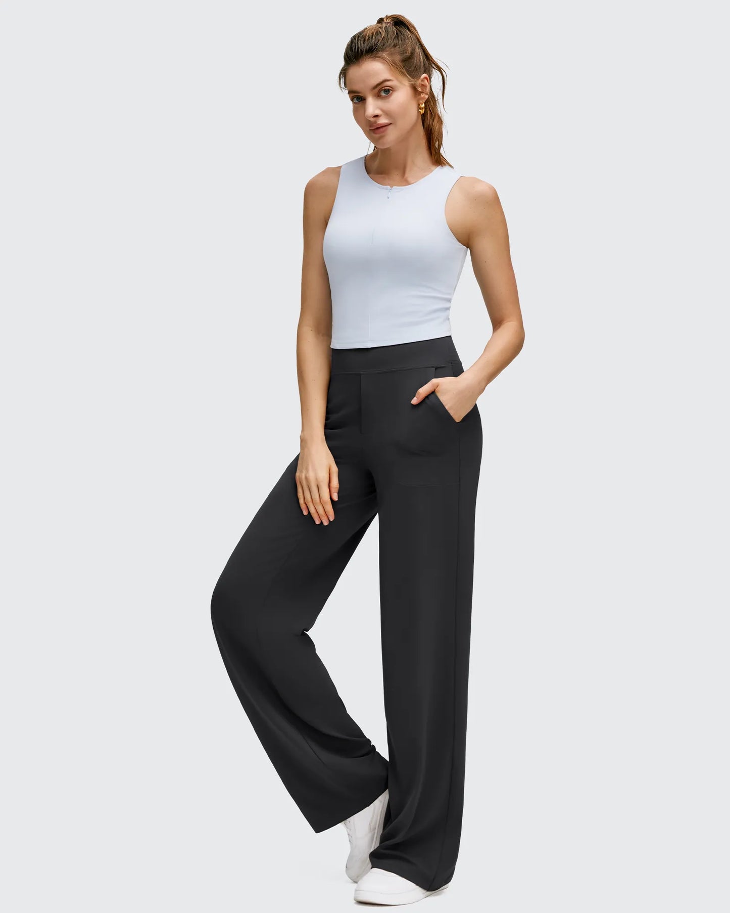 Pantalones de yoga de pierna ancha de alta elasticidad BareFeel