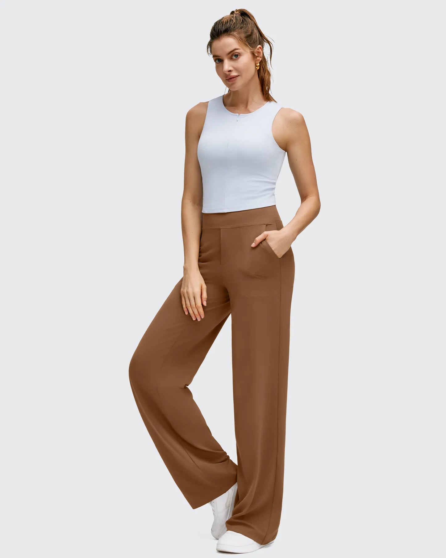 Pantalones de yoga de pierna ancha de alta elasticidad BareFeel
