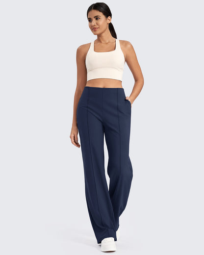 Pantalones de pernera ancha con pliegues delanteros EverGoing Business