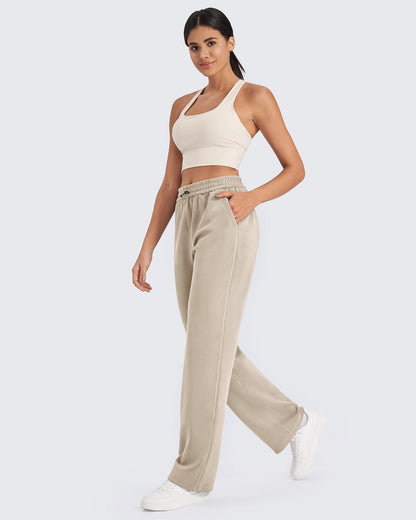 Pantalones de chándal de pernera ancha y tiro medio Smoofit, talla alta