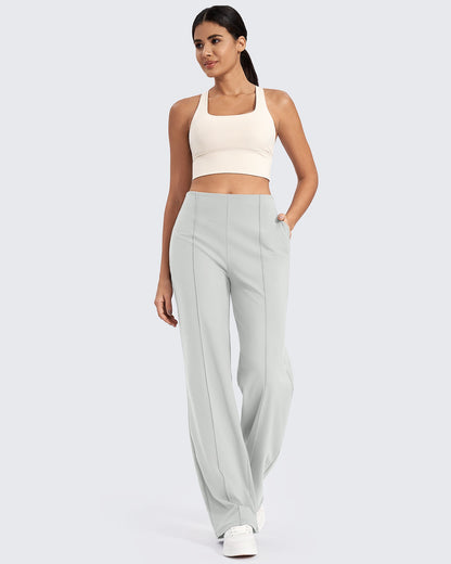 Pantalones de pernera ancha con pliegues delanteros EverGoing Business
