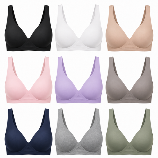 9 PACK-Womens Deep V Bras Wireless Comfortable Bra Supportive No Underwire Bras