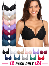 Women's push-up lace bra(12 pack)
