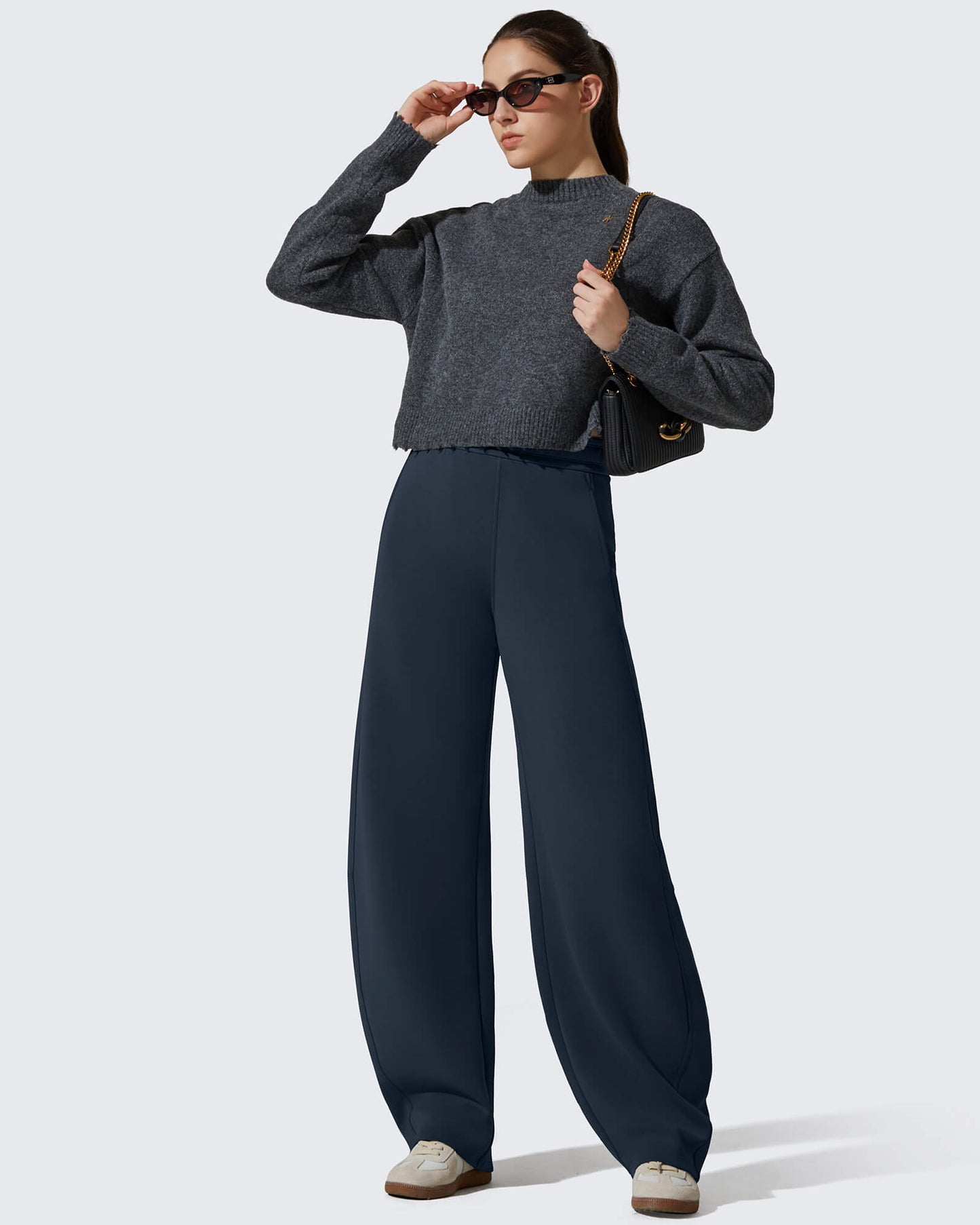 Pantalones deportivos holgados Smoofit con forro polar, pierna ancha y corte barril