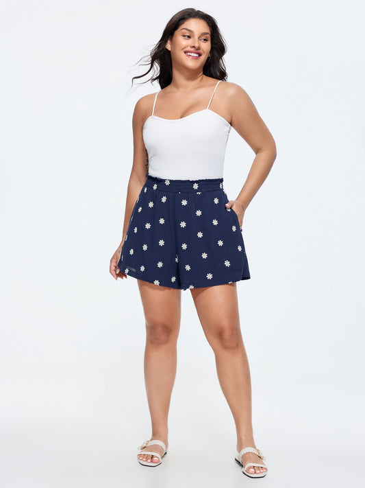 Supersoft Floral Embroidered Shorts
