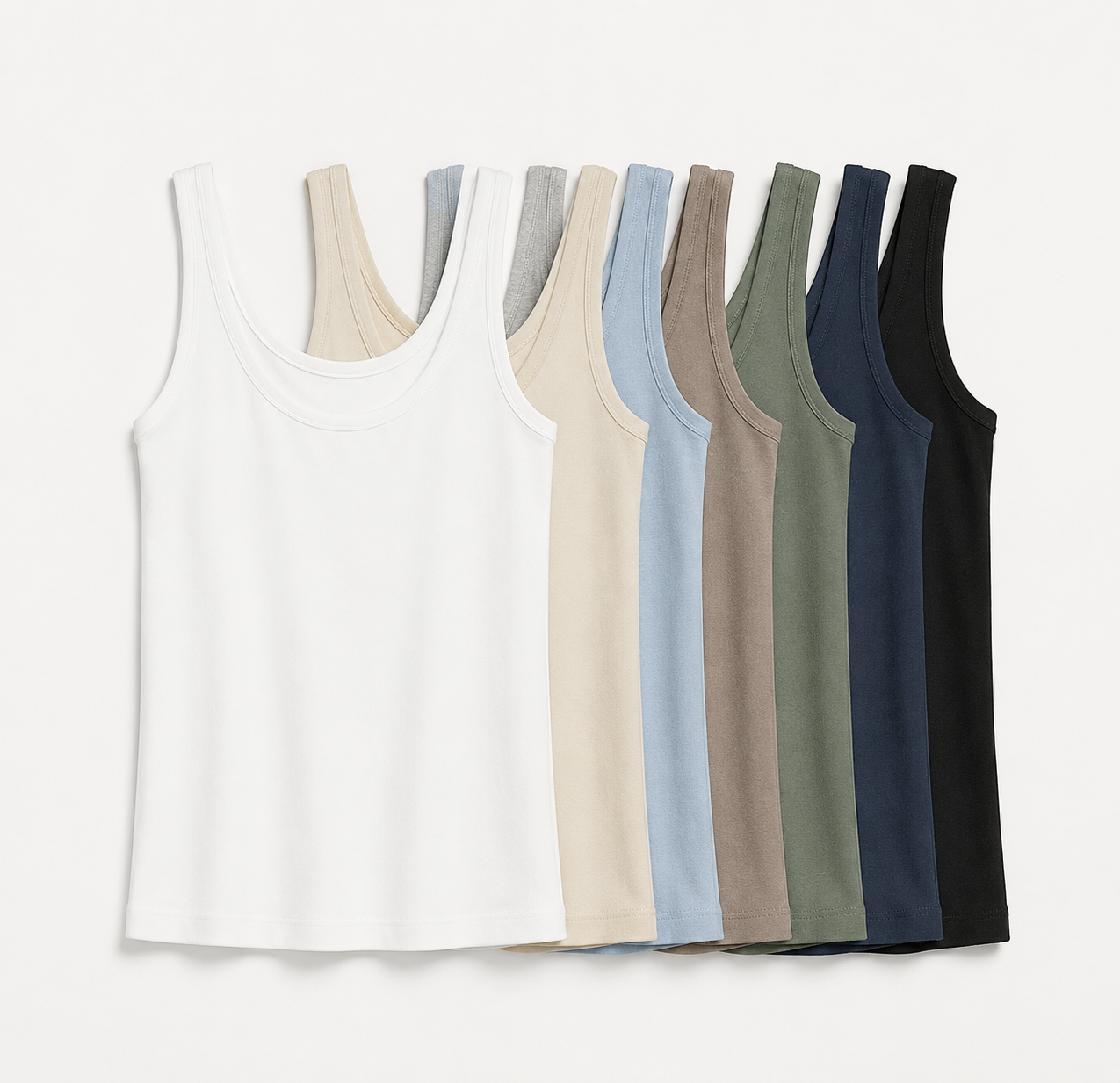 8-pack ribbed crew neck vest
