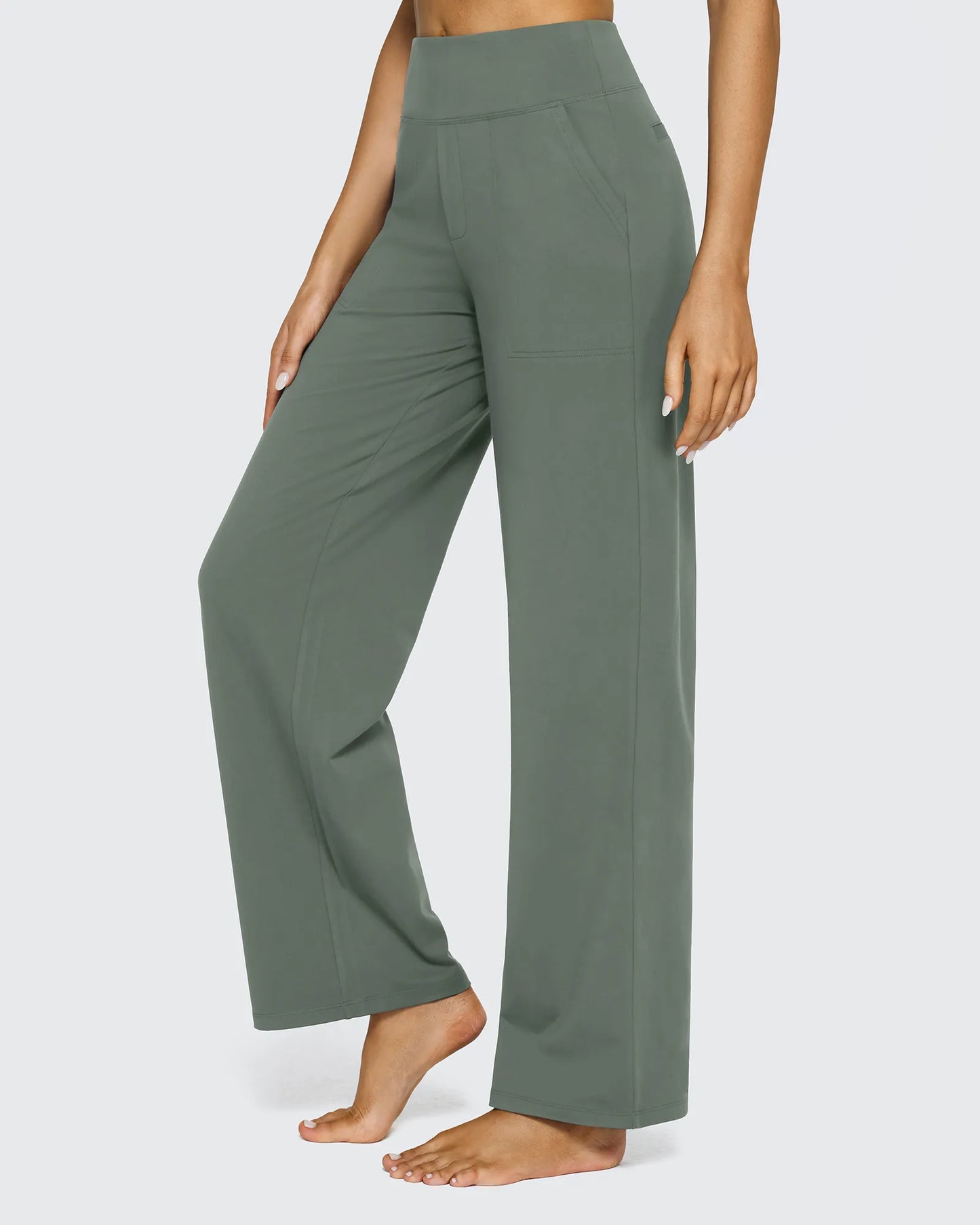 Pantalones de Negocios Informales de Talle Alto Sueltos EverGoing 27''