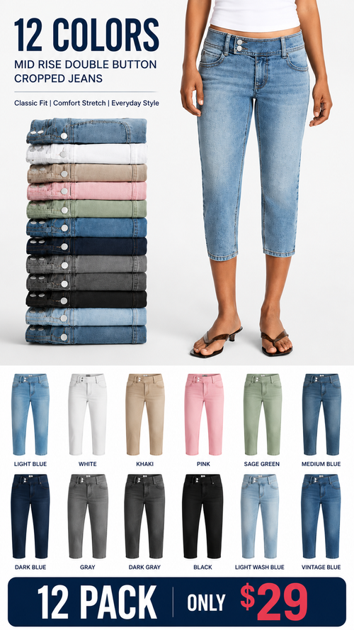 Low Rise Denim Capri Pants, 21" Inseam, Women's 0-20