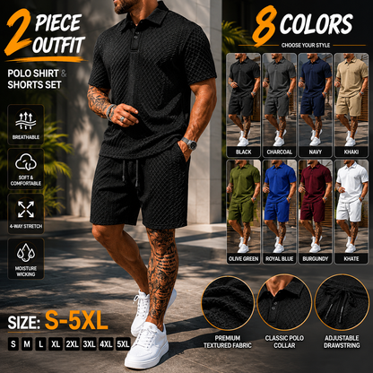8 PACK Polo Shirt and Shorts Two-Piece Set