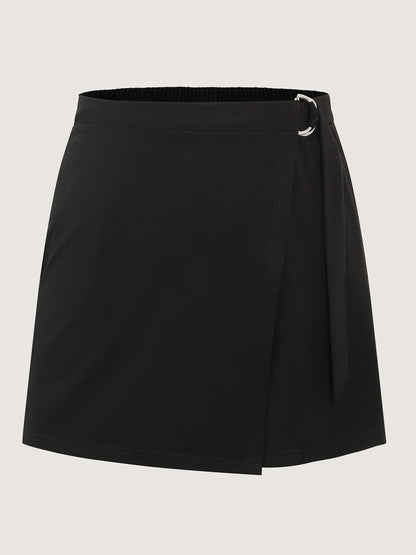 2-in-1 Side Buckle Wide-Leg Shorts