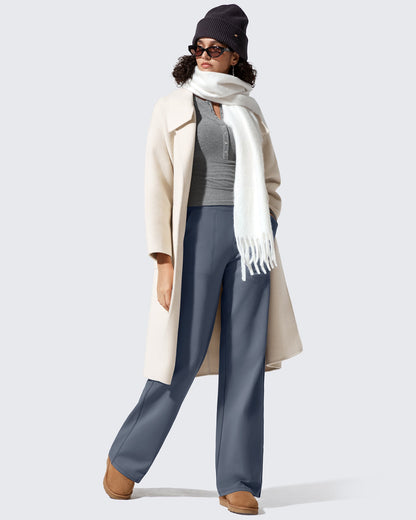 Pantalones de vestir de talle alto con forro polar EverGoing