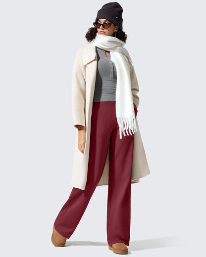 Pantalones de vestir de talle alto con forro polar EverGoing