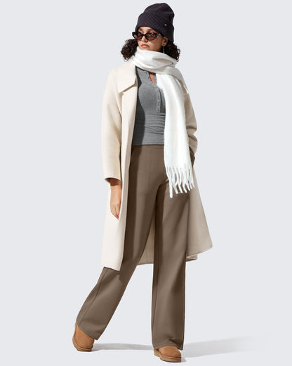 Pantalones de vestir de talle alto con forro polar EverGoing