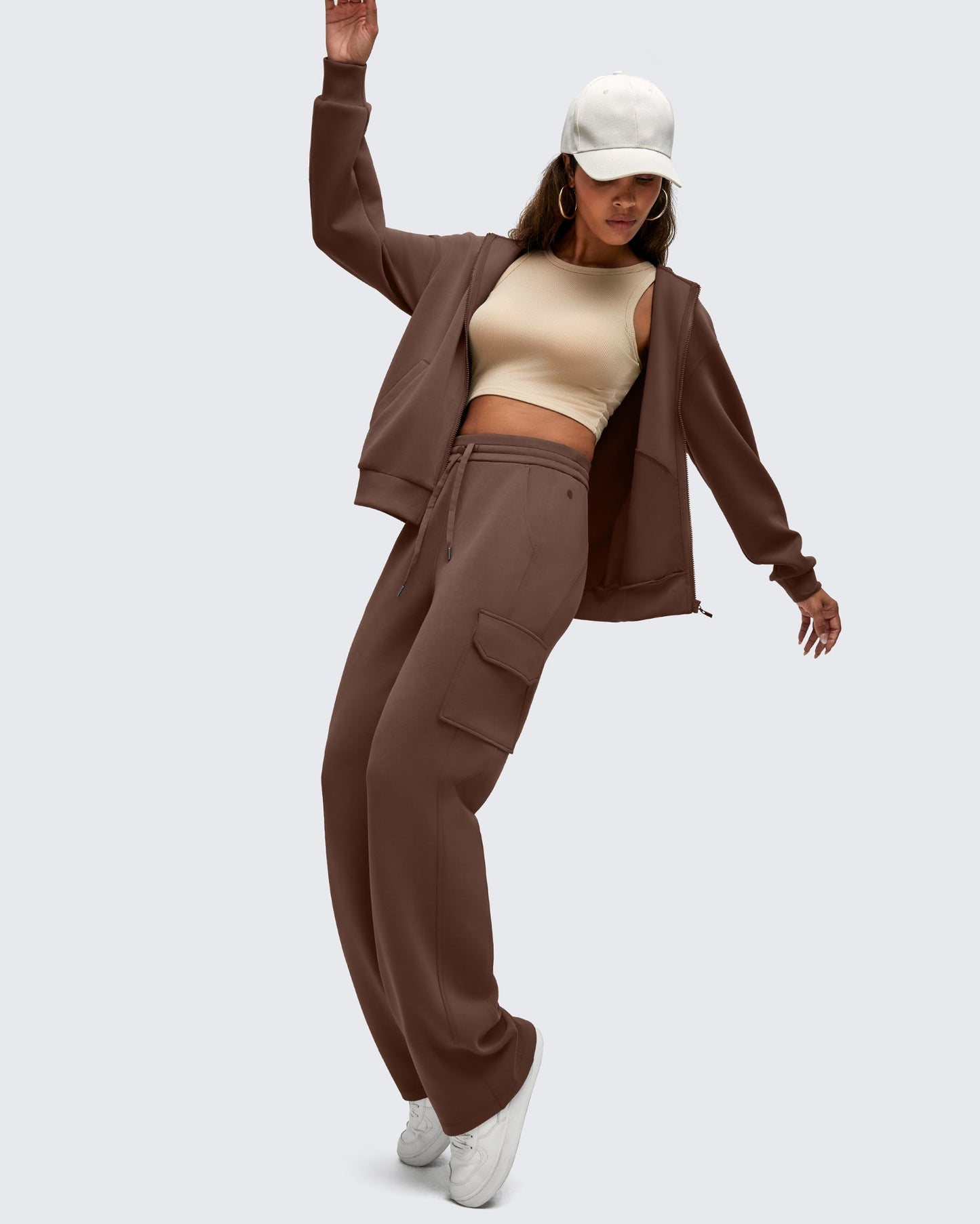 Pantalones de chándal cargo Smoofit de pernera ancha con cordón y bolsillos