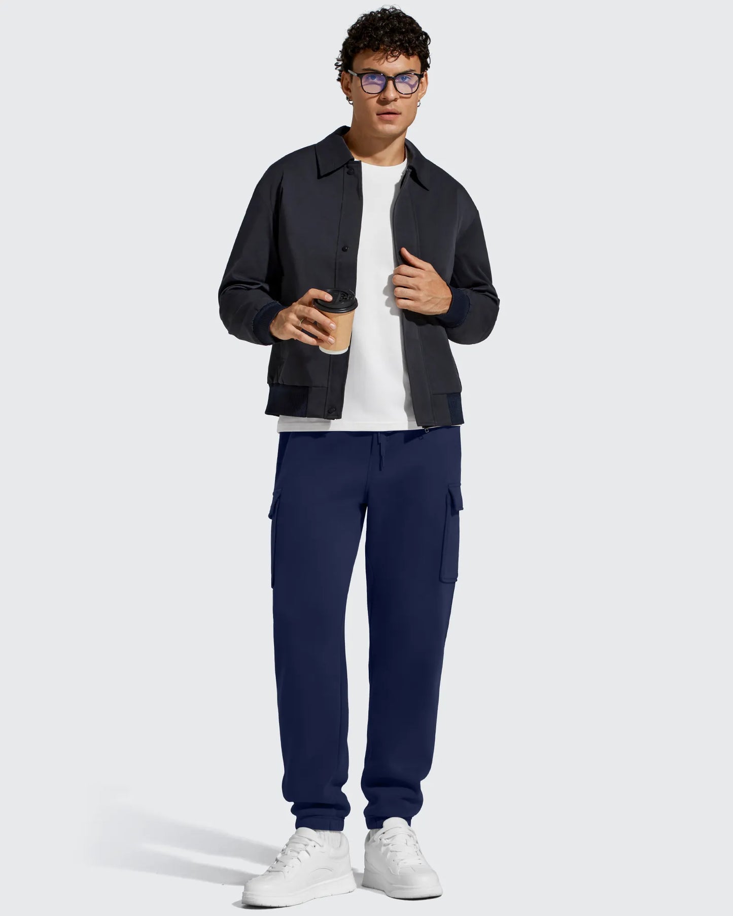 Pantalones cargo Flurrylux de algodón con forro polar y cordón para hombre