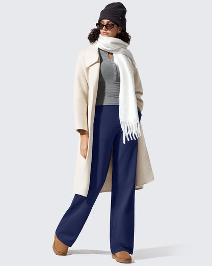 Pantalones de vestir de talle alto con forro polar EverGoing