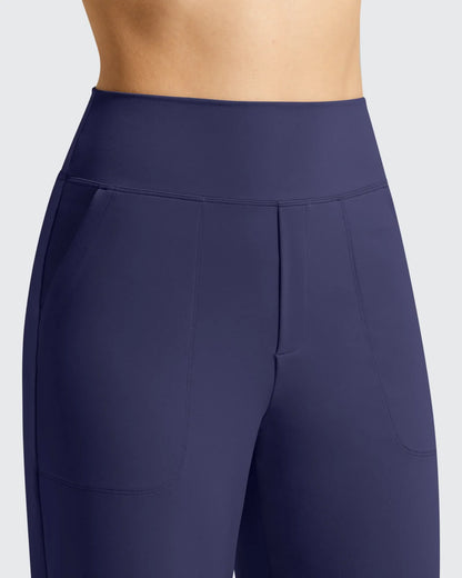 Pantalones de vestir informales largos hasta el tobillo BareFeel Faux Fly