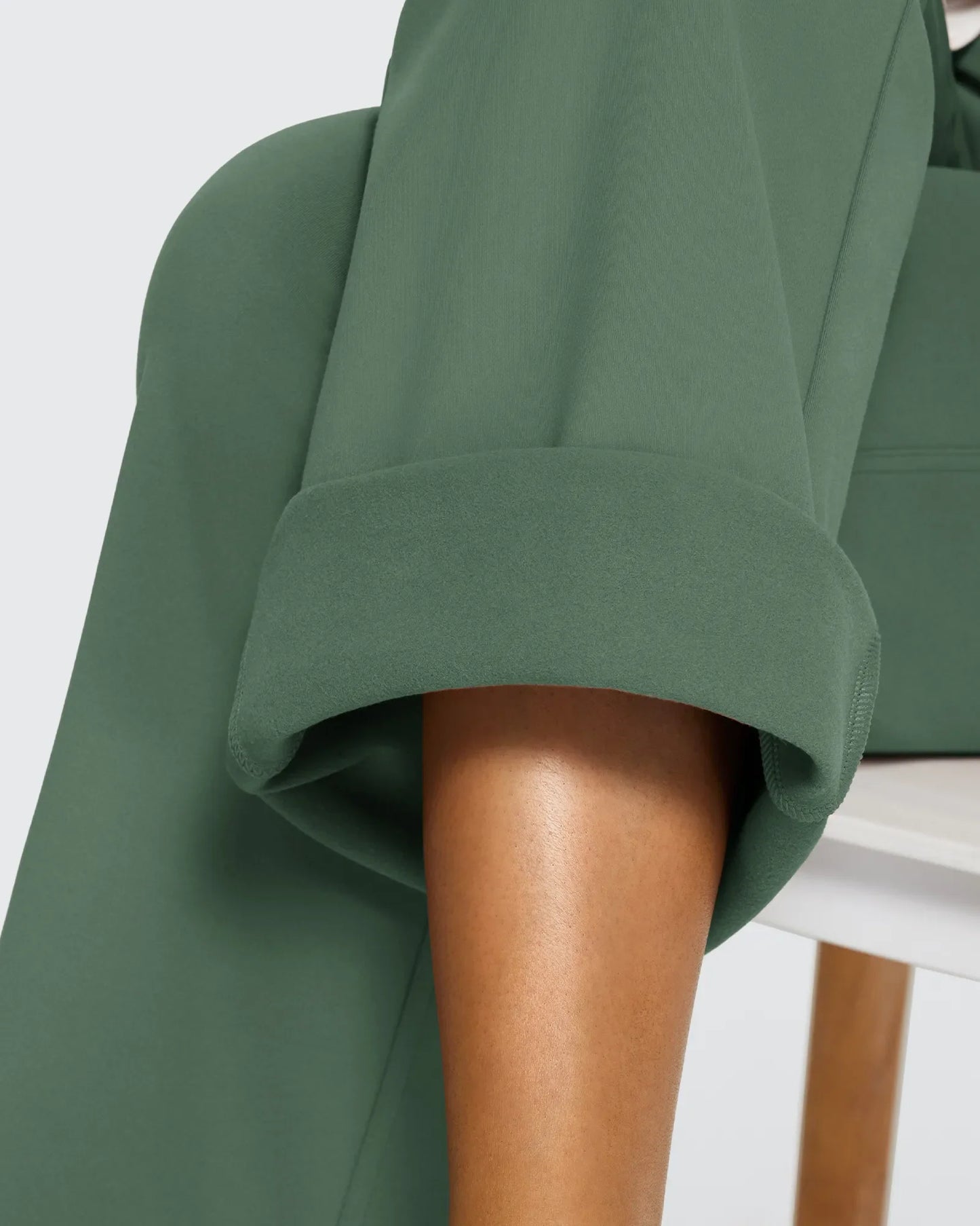 Pantalones de trabajo acampanados de tiro alto con forro polar