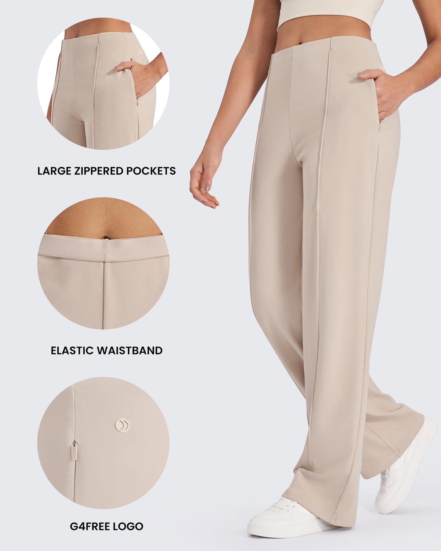Pantalones de pernera ancha con pliegues delanteros EverGoing Business