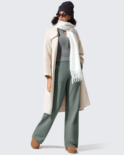 Pantalones de vestir de talle alto con forro polar EverGoing