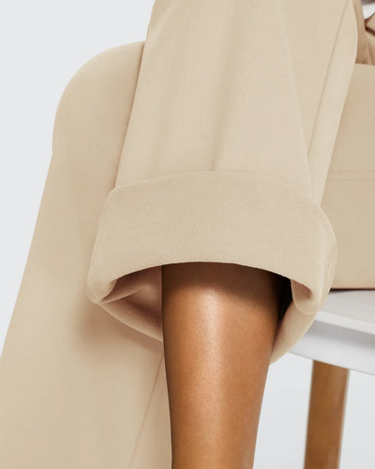 Pantalones de trabajo acampanados de tiro alto con forro polar