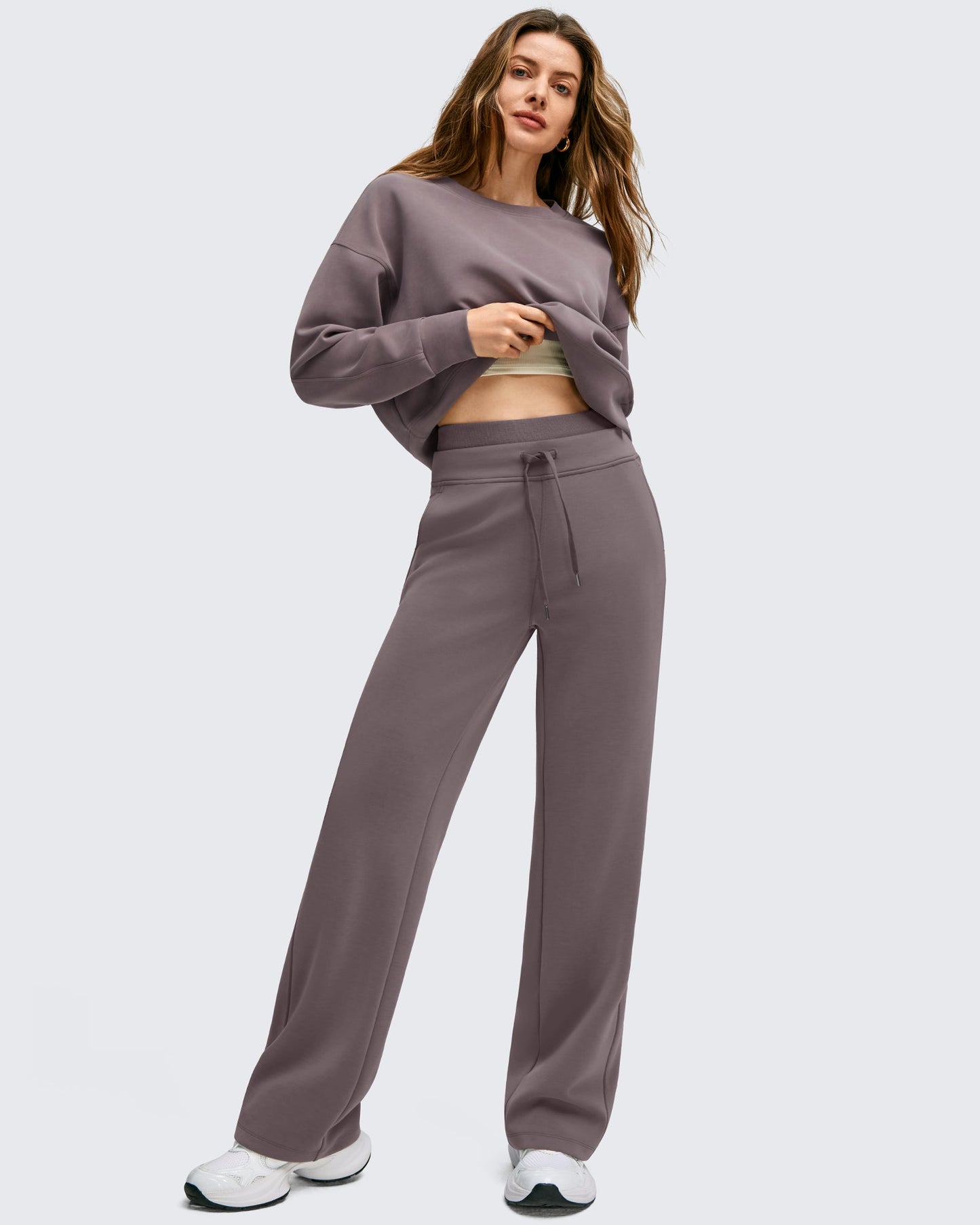 Pantalones Smoofit de Pernera Ancha con Cordón y Doble Capa en la Cintura