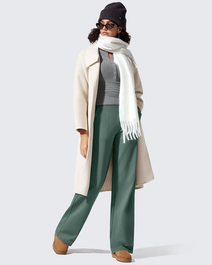 Pantalones de vestir de talle alto con forro polar EverGoing
