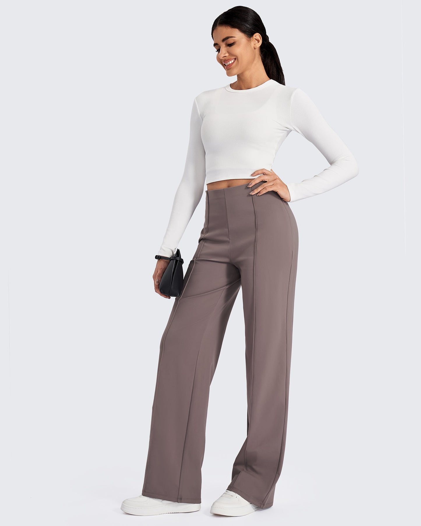 Pantalones de pernera ancha con pliegues delanteros EverGoing Business