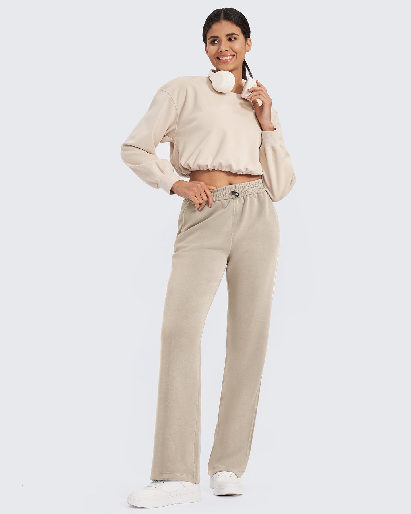 Pantalones deportivos Smoofit de pernera ancha de talle medio para petite