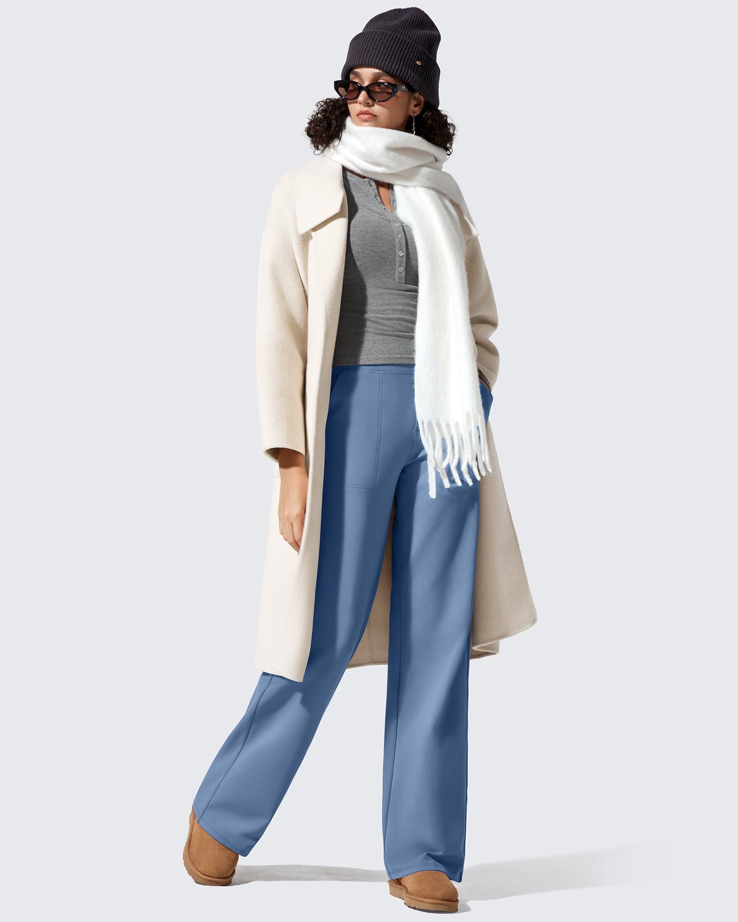 Pantalones de vestir de talle alto con forro polar EverGoing