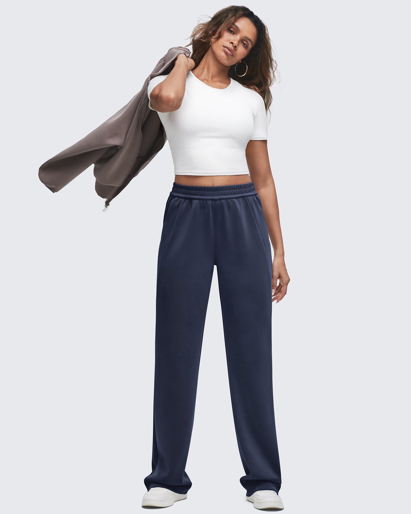 Pantalones de chándal de pernera ancha con cintura elástica Smoofit altos
