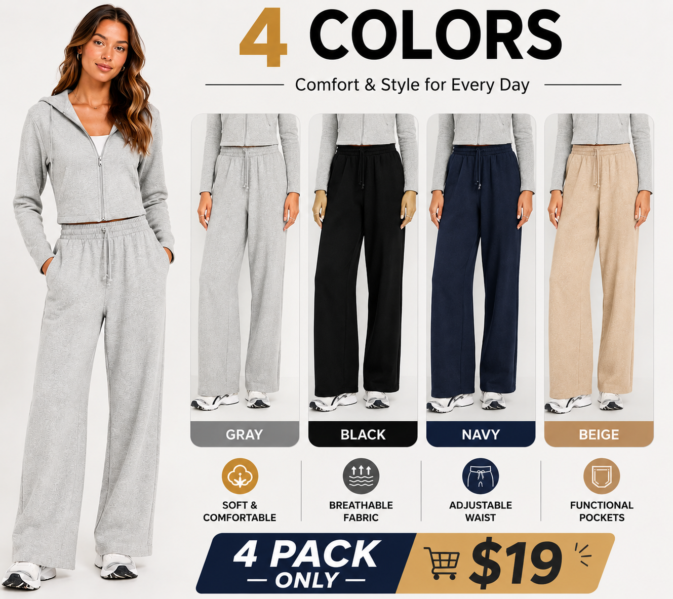 High-Waisted SoComfy Wide-Leg Sweatpants