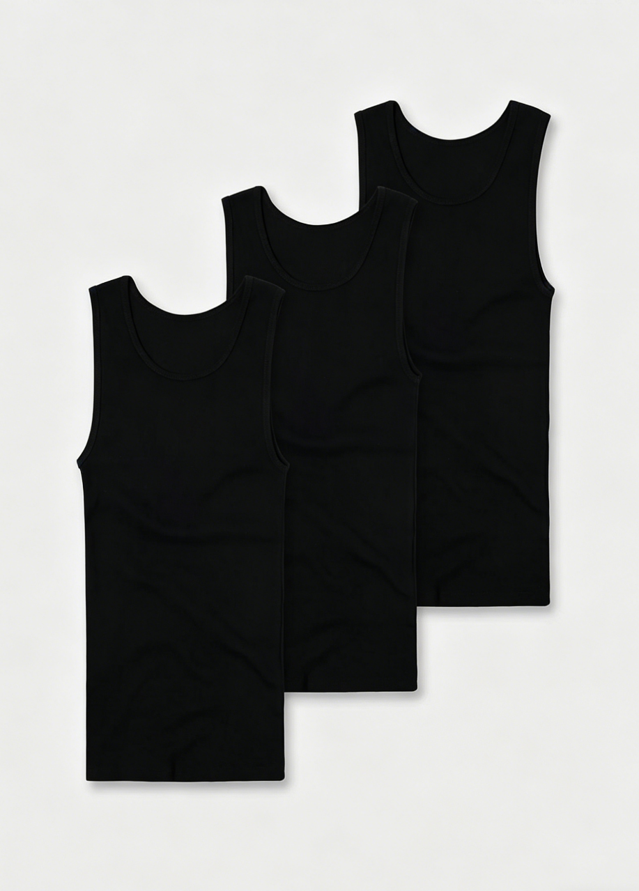 (3-Pack)Premium Ultra-Soft Cotton Fitted Tank