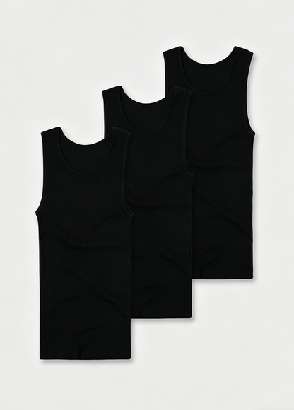 (3-Pack)Premium Ultra-Soft Cotton Fitted Tank