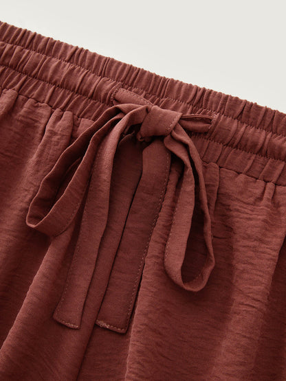 Asymmetrical Ruffled Hem Shorts
