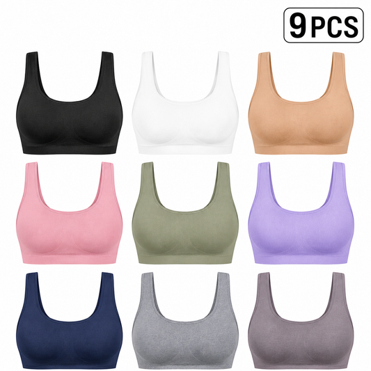 9 PACK-Women No Underwire – Small to Plus Size Bralettes with Support and Natural Lift