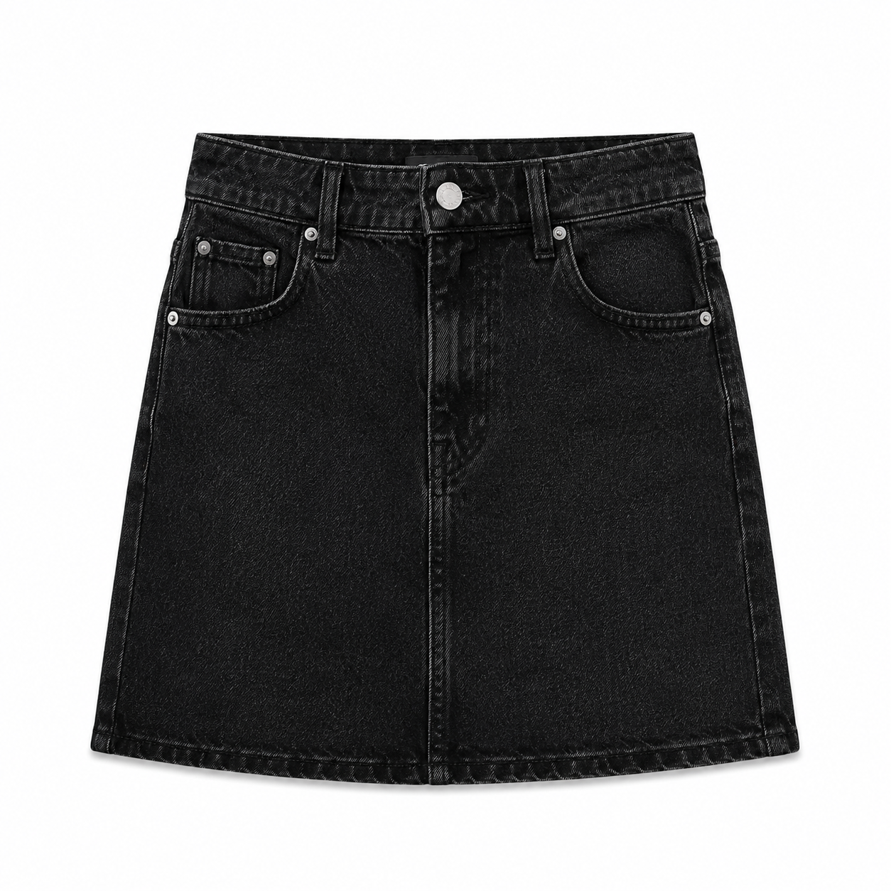Women's Bella Stretch Medium Indigo Mid Rise Jean Mini Skirt - Multicolor