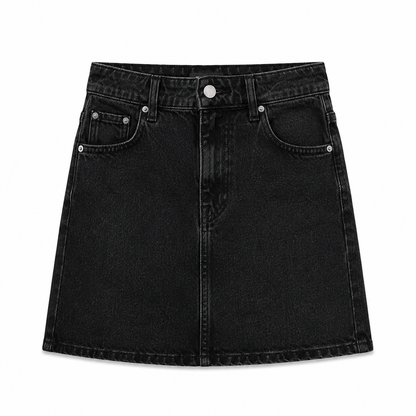 Women's Bella Stretch Medium Indigo Mid Rise Jean Mini Skirt - Multicolor