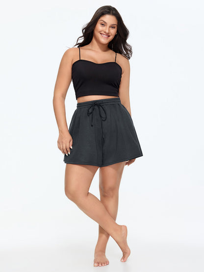 Supersoft Drawstring Waist Wide-Leg Shorts