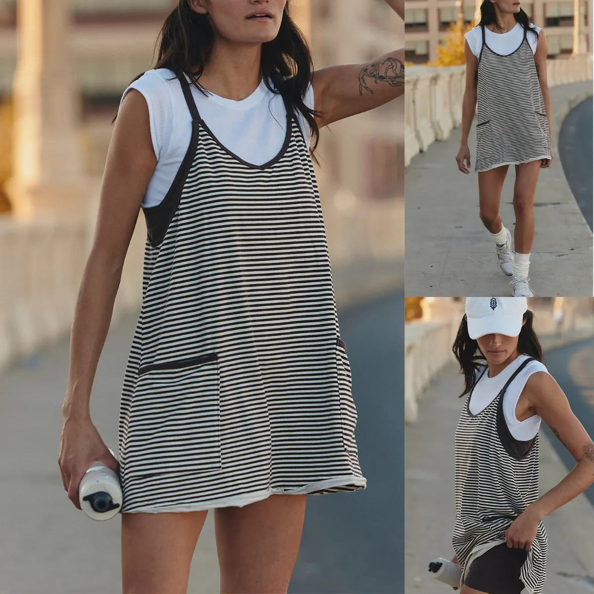 Women's Summer Sleeveless Mini Dress Athletic Strap